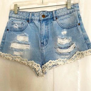 Forever 21 Distressed Denim Jeans Shorts